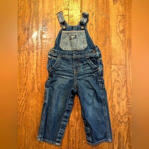 Vintage OshKosh B'Gosh 24M  jean overalls with contrast pocket & straps